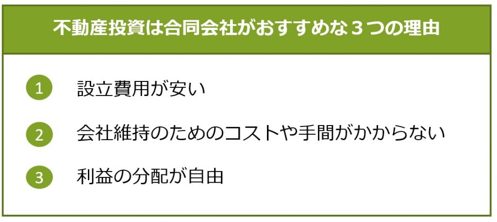 不動産投資は合同会社がおすすめな3つの理由
