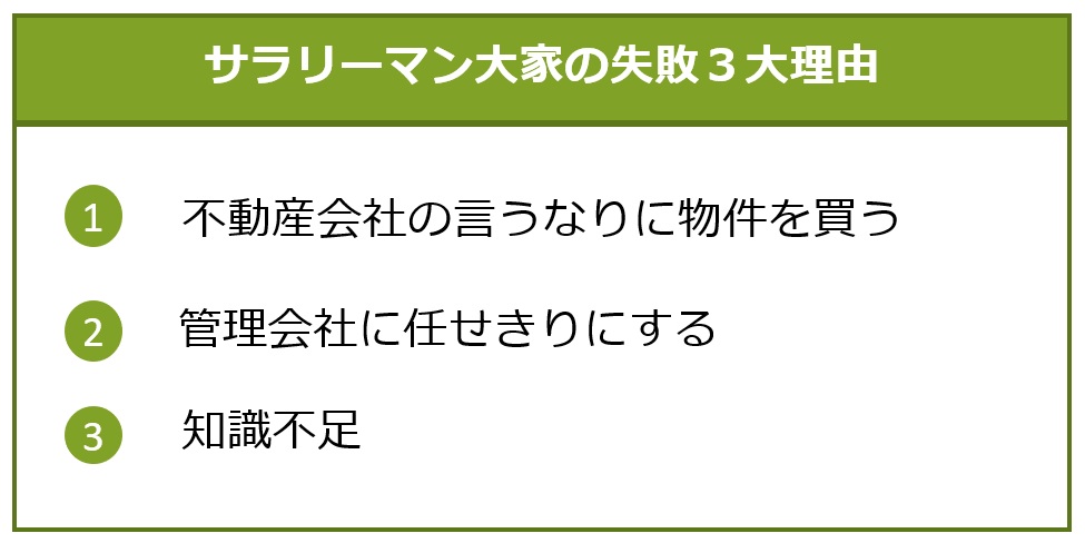サラリーマン大家の失敗3大理由